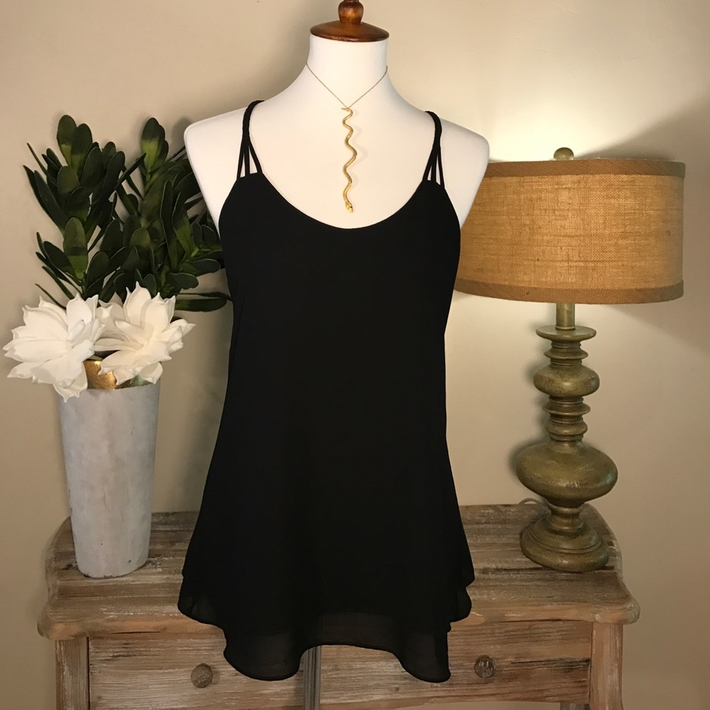 Naked Zebra black swingy double-layered top SZ M
